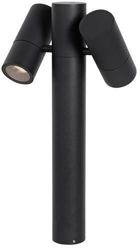 QAZQA Staande buitenlamp zwart 50 cm 2-lichts verstelbaar Duo