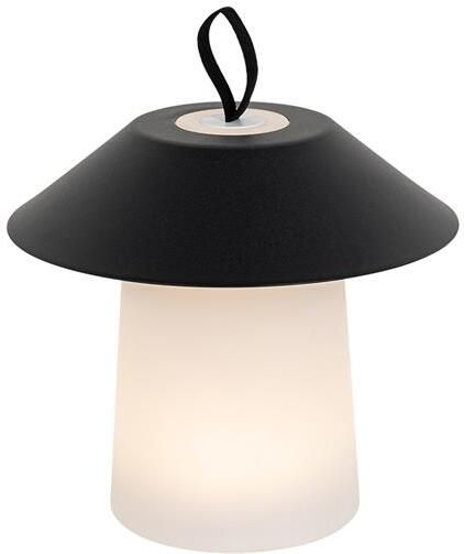QAZQA Tafellamp mushroom zwart incl. LED oplaadbaar Ivan