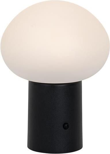 QAZQA Tafellamp mushroom zwart incl. LED oplaadbaar Louise