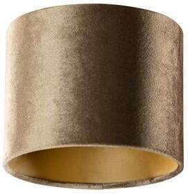QAZQA Velours lampenkap brons met gouden binnenkant 18|18|14