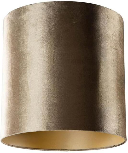 QAZQA Velours lampenkap brons met gouden binnenkant 40|40|40