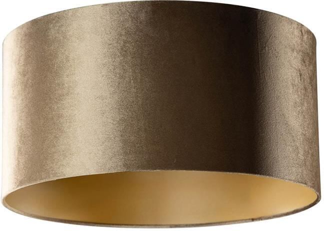 QAZQA Velours lampenkap brons met gouden binnenkant 50|50|25