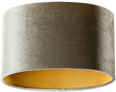 QAZQA Velours lampenkap groen met gouden binnenkant ovaal 25|16|15