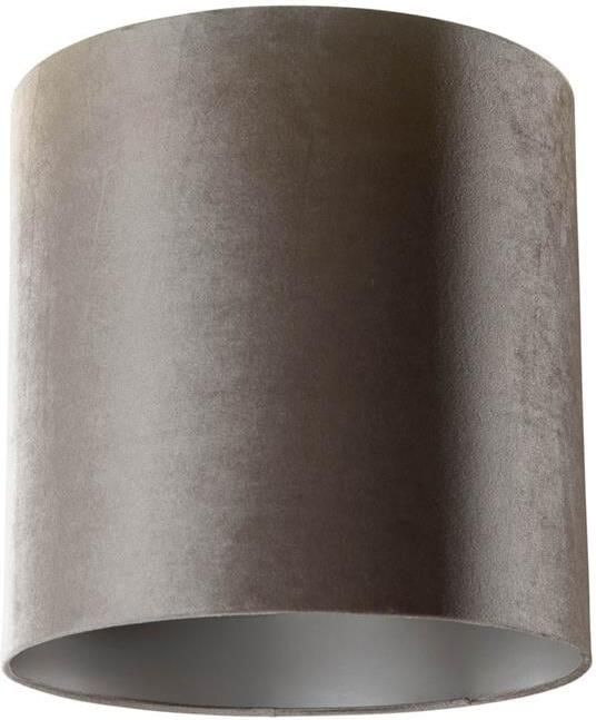 QAZQA Velours lampenkap taupe cilinder 40|40|40