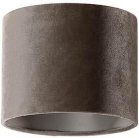 QAZQA Velours lampenkap taupe rond 18|18|14