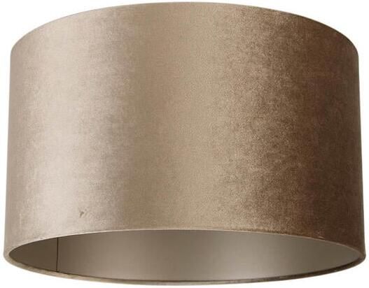 QAZQA Velours lampenkap taupe rond 35|35|20