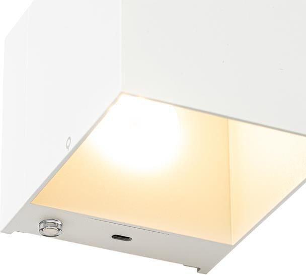 QAZQA Wandlamp wit incl. LED en touch dimmer oplaadbaar Joris