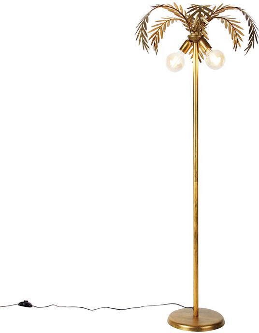 QAZQA Smart vloerlamp goud 156cm incl. 2 Wifi G95 Botanica