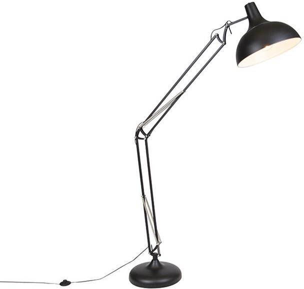 QAZQA Smart vloerlamp zwart verstelbaar incl. Wifi A60 Hobby
