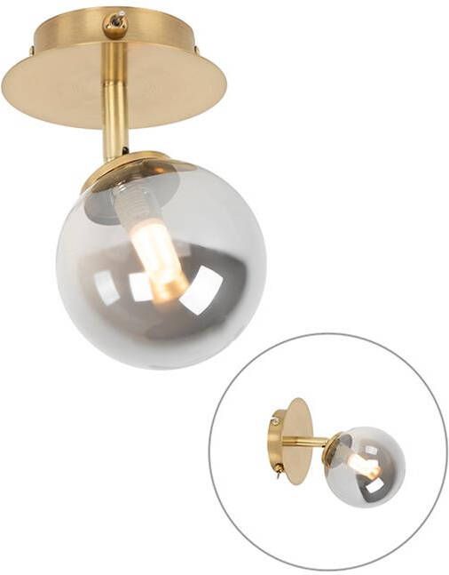 QAZQA Landelijke spot goud verstelbaar met smoke glas Athens