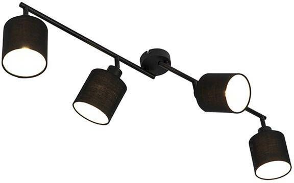 QAZQA Moderne plafondlamp zwart 89 5 cm 4-lichts verstelbaar Hetta