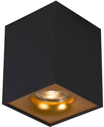 QAZQA Moderne spot zwart met goud Quba delux - Foto 1