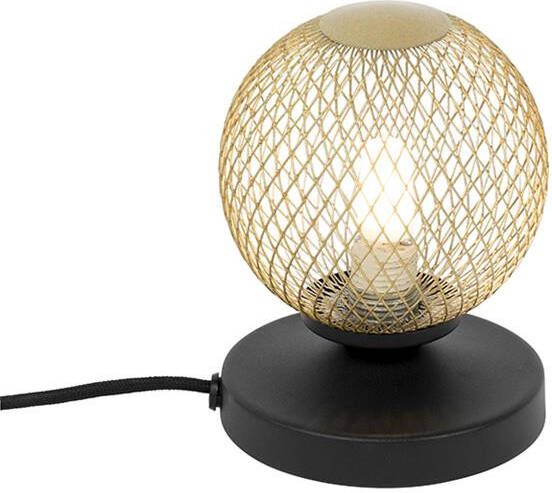 QAZQA Moderne tafellamp zwart met goud Athens Wire
