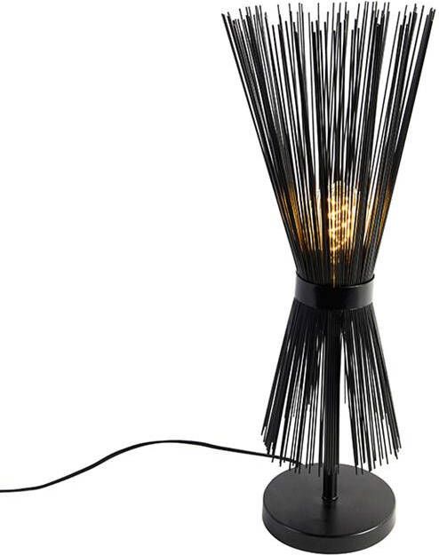 QAZQA Landelijke tafellamp zwart Broom - Foto 1