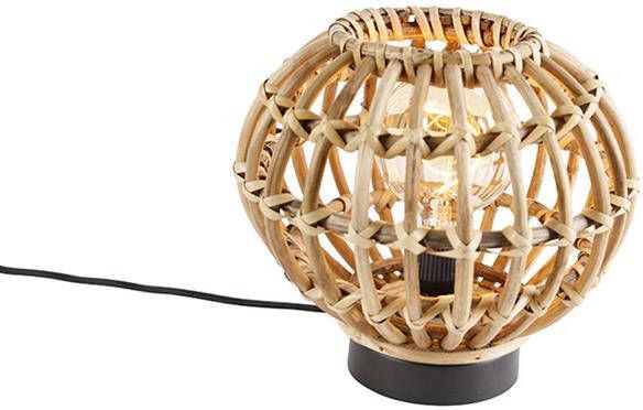 QAZQA Landelijke tafellamp bamboe 25 cm Canna - Foto 1