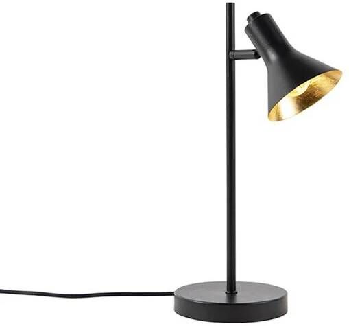 QAZQA Moderne tafellamp zwart met goud 1-lichts Magno - Foto 1