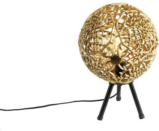 QAZQA Art deco tafellamp tripod goud Maro