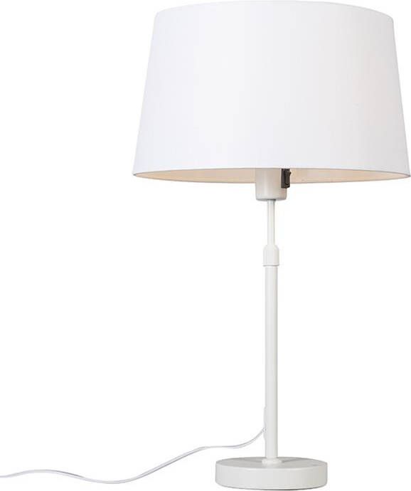 QAZQA Tafellamp wit met kap wit 35 cm verstelbaar Parte