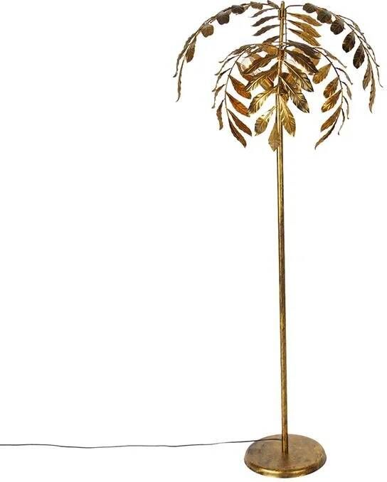QAZQA Vintage vloerlamp antiek goud 65 cm 4-lichts Linden