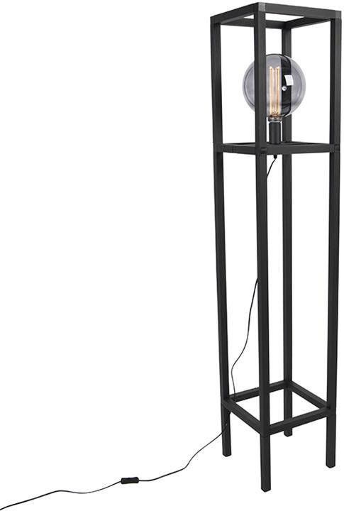 QAZQA Industriële vloerlamp zwart Big Cage