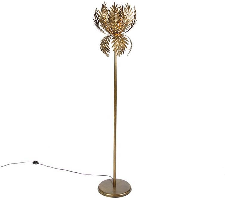 QAZQA Vintage vloerlamp goud Botanica Simplo