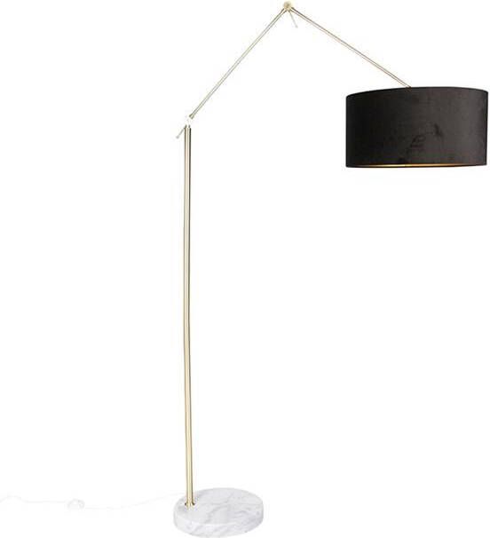 QAZQA Moderne vloerlamp goud velours kap zwart 50 cm Editor - Foto 1