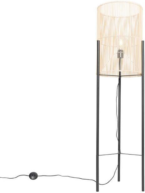 QAZQA Scandinavische vloerlamp bamboe Natasja - Foto 1