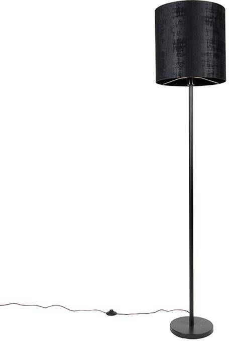 QAZQA Moderne vloerlamp zwart kap zwart 40 cm Simplo