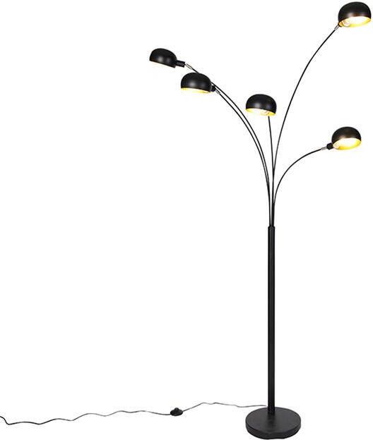 QAZQA Design vloerlamp zwart 5-lichts Sixties - Foto 1