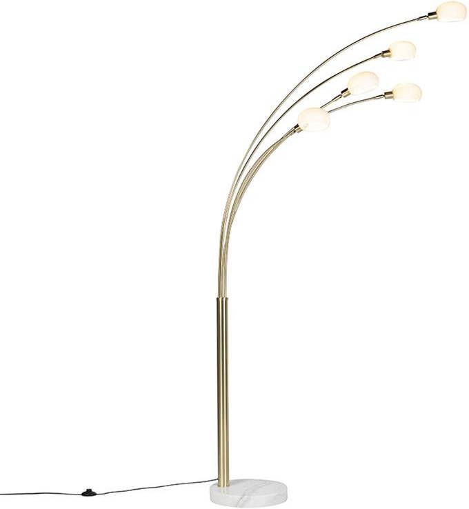 QAZQA Art deco vloerlamp goud 5-lichts Sixties Marmo - Foto 1