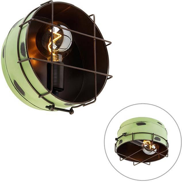 QAZQA Industriële wandlamp groen 25 cm Barril - Foto 1
