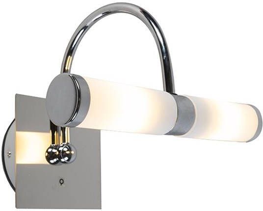 QAZQA Klassieke badkamer wandlamp chroom IP44 2-lichts Bath Arc - Foto 1