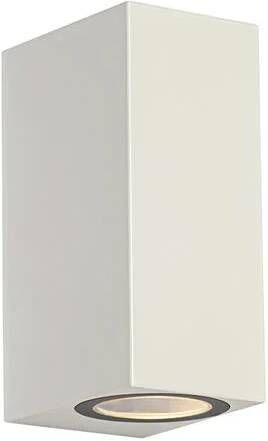 QAZQA Moderne buiten wandlamp wit kunststof 2-lichts Baleno