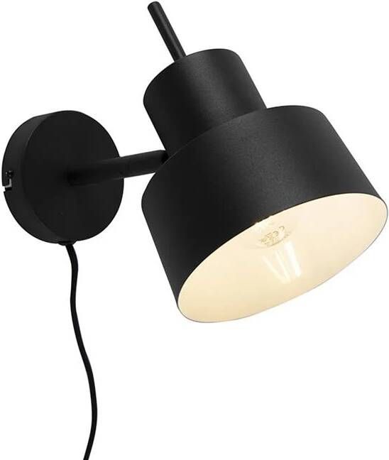 QAZQA Retro wandlamp zwart Chappie