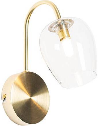 QAZQA Klassieke wandlamp goud met glas Elien - Foto 1
