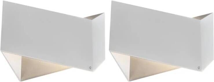 QAZQA Set van 2 design wandlampen wit Fold - Foto 1