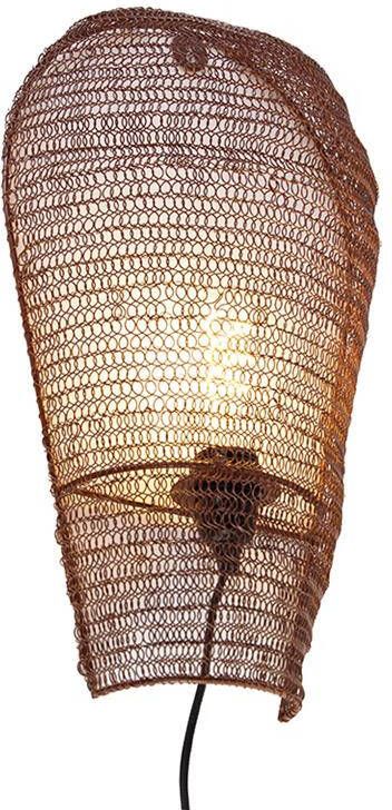 QAZQA Oosterse wandlamp brons 45 cm Nidum - Foto 1