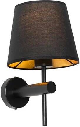 QAZQA Moderne wandlamp zwart Pluk