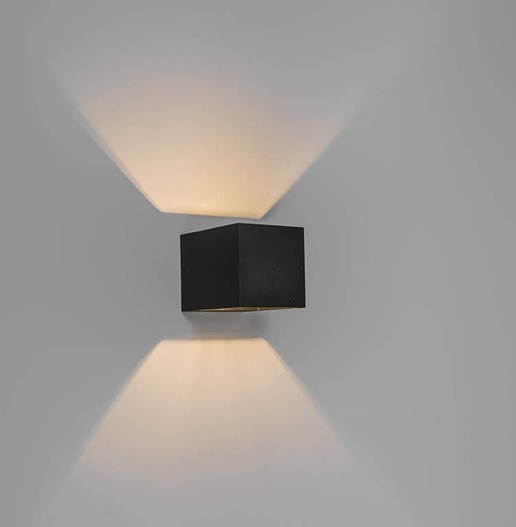 QAZQA Set van 4 moderne wandlampen zwart Transfer - Foto 1