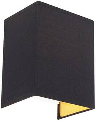 QAZQA Moderne wandlamp zwart en goud met stoffen kap Vete