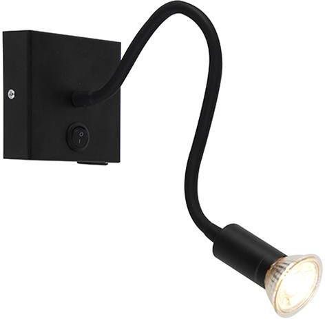 QAZQA Moderne flexibele wandlamp USB zwart Zeno - Foto 1