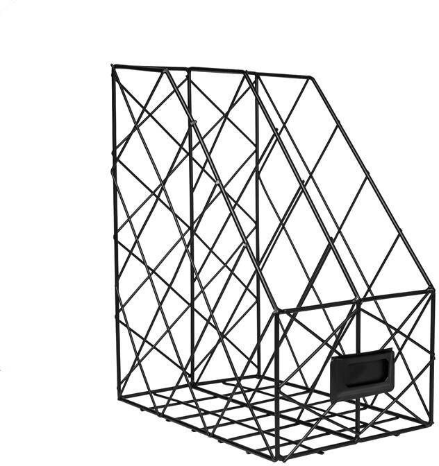 QUVIO boeken & tijdschriften organizer ruitjes staal Zwart