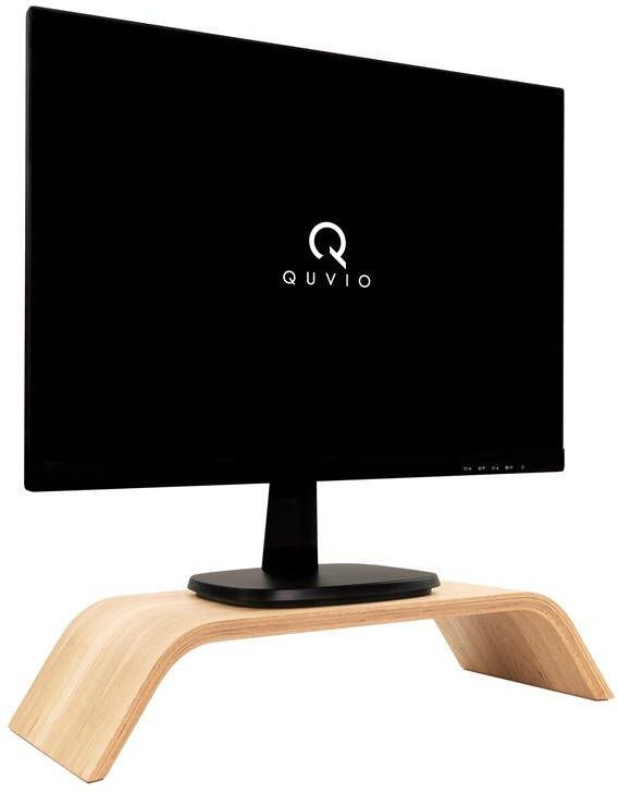 QUVIO Computer monitor standaard hout licht bruin - Foto 1