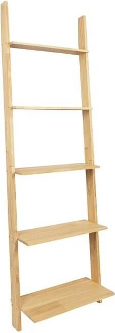 QUVIO Deco ladder voor muur met 5 treden Hout - Foto 1