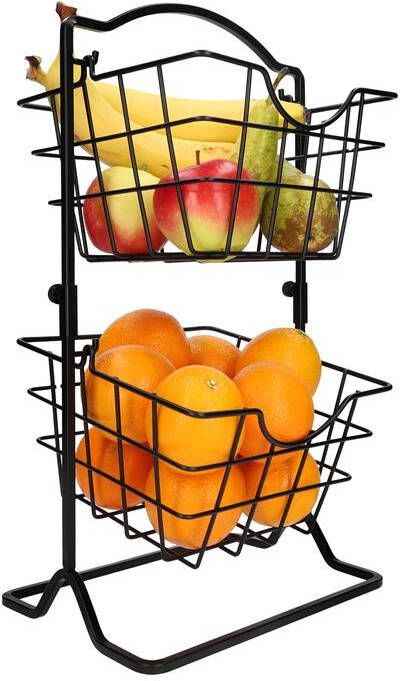 QUVIO Fruitmand 2 laags Metaal