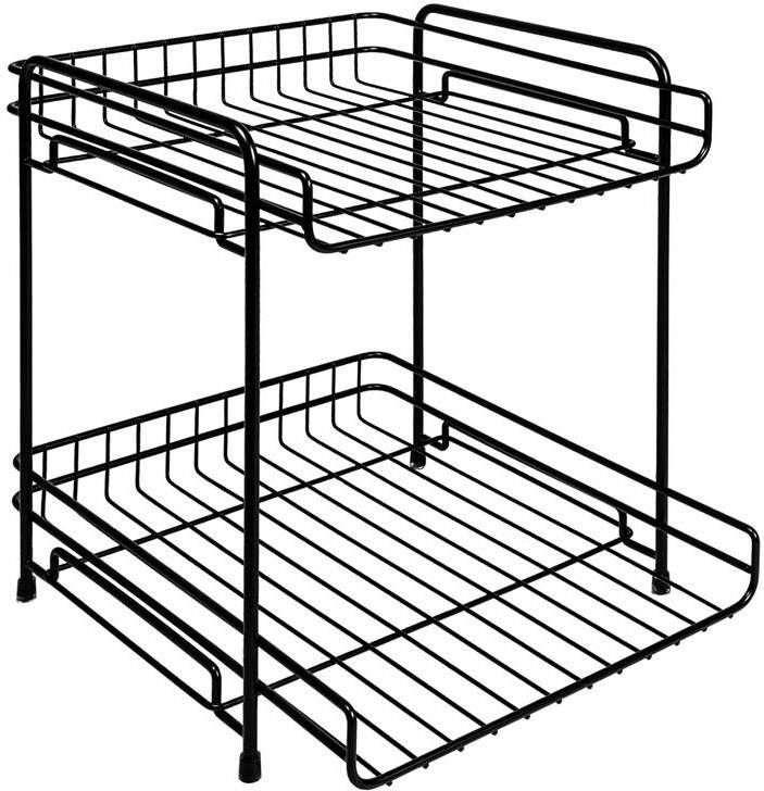 QUVIO Opbergrekje aanrecht metaal Zwart