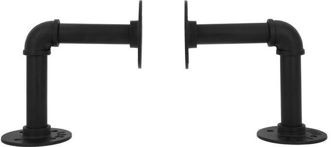 QUVIO Boekenstandaard industrieel Metaal Zwart 1 Paar