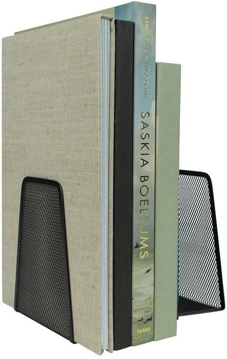 QUVIO Boekenstandaard mesh 1 paar Zwart