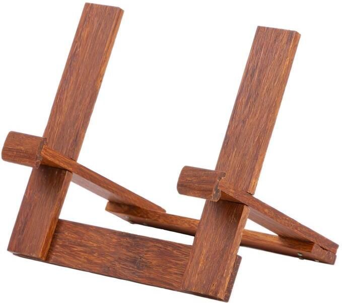 QUVIO Boekenstandaard|Tabletstandaard Hout Donkerbruin