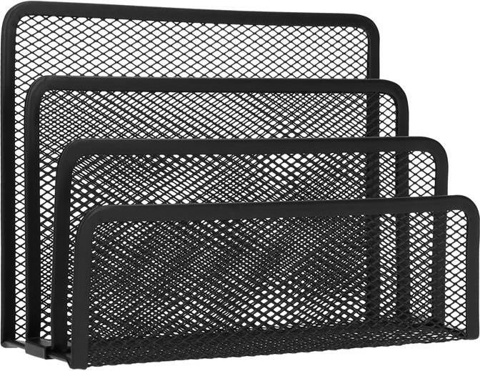 QUVIO Bureau organizer mesh Metaal Zwart